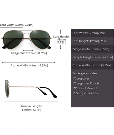 Aviator Retro Polarized Aviator Sunglasses for Men Women Metal Frame Sun Glasses UV400 Protection - CH194ES2X2Z $11.32