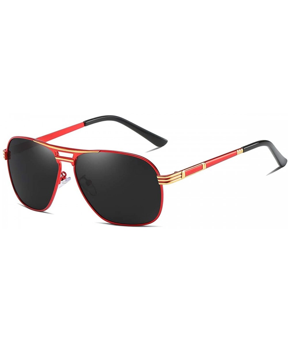 Oval Men Polarized Sunglasses For Women Oval Aloy Frame Sun Glasses Driving Glasses 90092 - Red Gold - CN18WTICHS7 $16.83