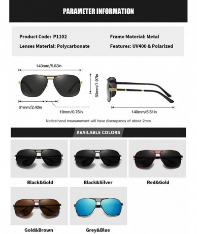 Oval Men Polarized Sunglasses For Women Oval Aloy Frame Sun Glasses Driving Glasses 90092 - Red Gold - CN18WTICHS7 $16.83