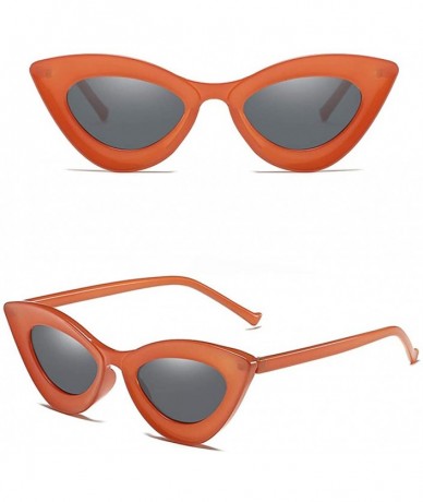 Round Classic Retro Round Polarized Sunglasses UV400 Mirrored Lens - Orange - CI194A23Q3T $9.29