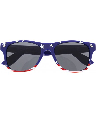 Aviator American Flag Sunglasses Classic USA Large Adult Size UV400 - Captain Blue - CF11YY2HFZ5 $9.00