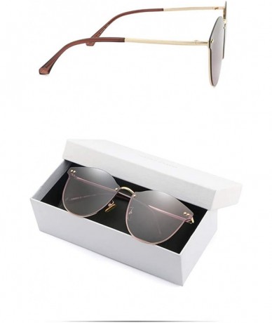 Rimless Rimless Cat eye Sunglasses for Women Metal Frame ZH99053 - Gold/Grey - CM197Q0SUOI $8.49