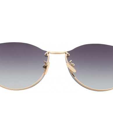 Rimless Rimless Cat eye Sunglasses for Women Metal Frame ZH99053 - Gold/Grey - CM197Q0SUOI $8.49