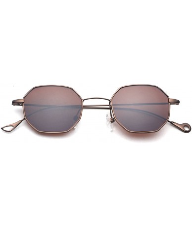 Small rectangle sunglasses men metal frame polygon women red lens sun  glasses men gold uv400