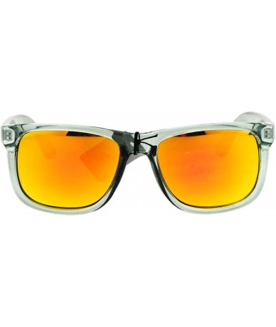 Rectangular Kush Premium Translucent Slate Frame Colored Mirror Lens Rectangular Sunglasses - Orange - CE12N3AJDGZ $11.99