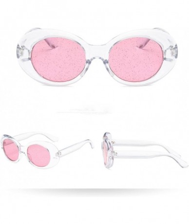 Aviator Sequins Sunglasses - Women Man Retro Vintage Oversized Oval Sunglasses Eyewear (D) - D - C418DTI5IYD $7.38