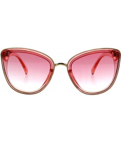 Square Womens Chic Double Frame Butterfly Sunglasses Designer Style UV 400 - Pink (Pink) - C418IC90E69 $10.05