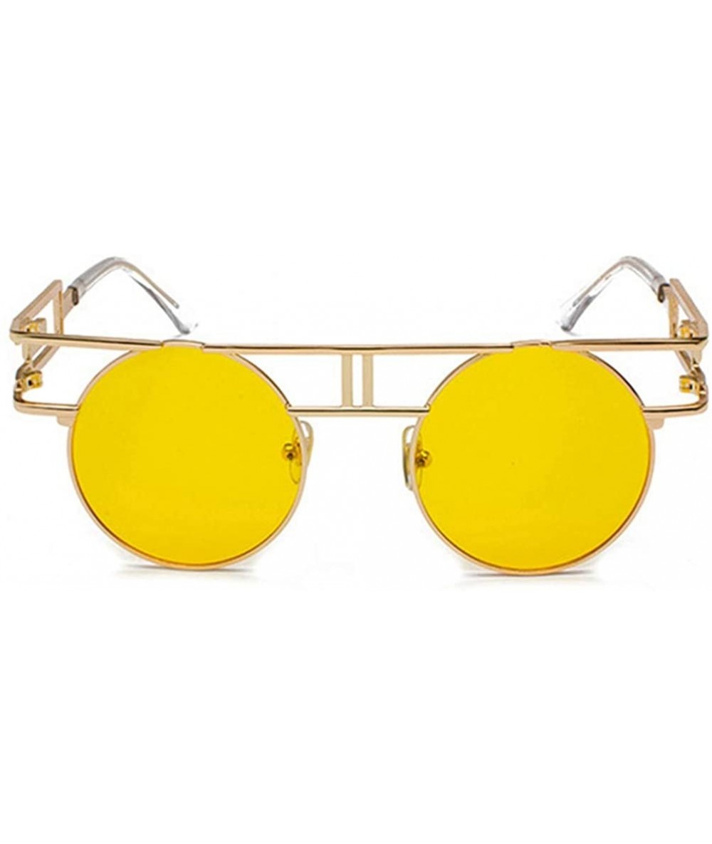 Round Round Sunglasses Men Women Fashion Glasses Retro Frame Vintage Sunglasses - C19 - CY18WYRSO8A $40.01