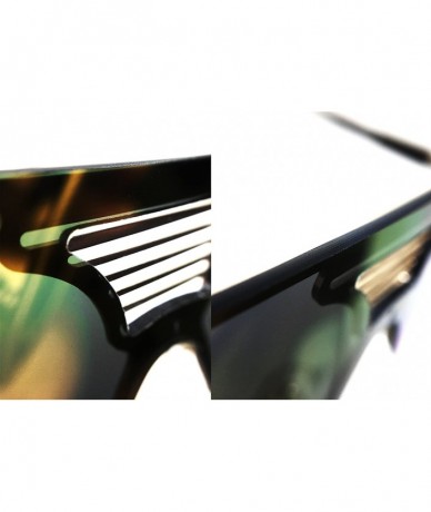 Oversized 528 Oversize XL Wraparound One Piece Rimless Shield Designer Futuristic Flat Top Sunglasses - C918209K05W $16.34