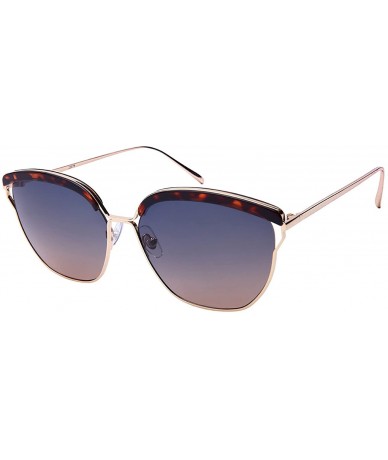 Aviator Irregular Brow Aviators w/Ocean Color Lens 23079-OCR - Gold-demi - CB12NZWCCKZ $8.20