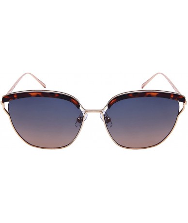 Aviator Irregular Brow Aviators w/Ocean Color Lens 23079-OCR - Gold-demi - CB12NZWCCKZ $8.20