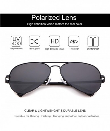 Square Classic Polarized Sunglasses Mirrored Protection - Black Frame Grey Lens - CF18Q9KY9RU $10.90