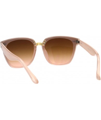 Rectangular Mens Panel Lens Horn Rim Plastic Hipster Sunglasses - Pink Brown - C218E6MM72H $8.08