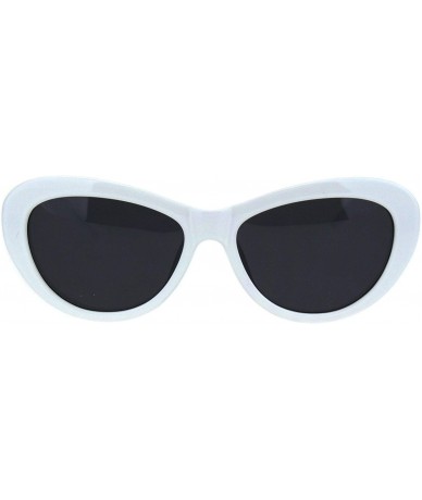 Butterfly Womens Polarized Designer Fashion Plastic Butterfly Light Weight Sunglasses - White Black - CD18H6R40XL $10.63