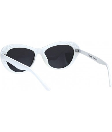 Butterfly Womens Polarized Designer Fashion Plastic Butterfly Light Weight Sunglasses - White Black - CD18H6R40XL $10.63