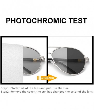 Sport Photochromic Pilot Sunglasses for Men with Polarized Lens for Driving - UV400 Protection Reduce Glare - CI18S4GKZIC $26.51