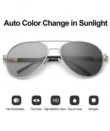 Sport Photochromic Pilot Sunglasses for Men with Polarized Lens for Driving - UV400 Protection Reduce Glare - CI18S4GKZIC $26.51