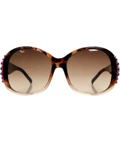 Round Berry Cross Sunglass - Brown - C3119M29J6Z $41.86