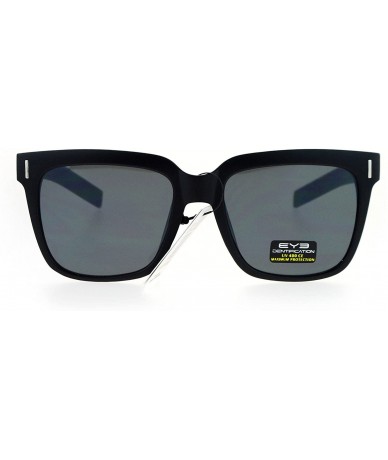 Oversized Trendy Oversize Mens Mob Horn Rim Hipster Sunglasses - Matte Black - C812NSD2YKA $8.37