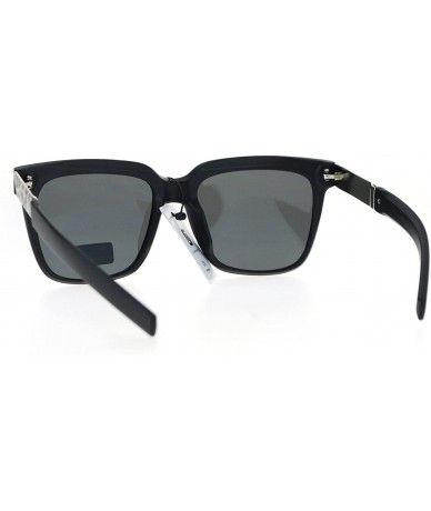 Oversized Trendy Oversize Mens Mob Horn Rim Hipster Sunglasses - Matte Black - C812NSD2YKA $8.37