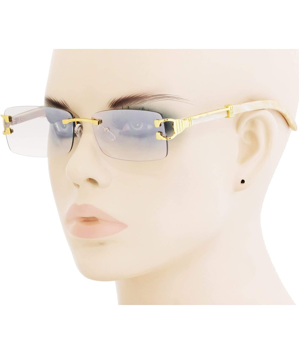 Large Rimless Sunglasses Clear Lens Glass Sunglasses for Men Women - 9 -  CD18EOWAGR0