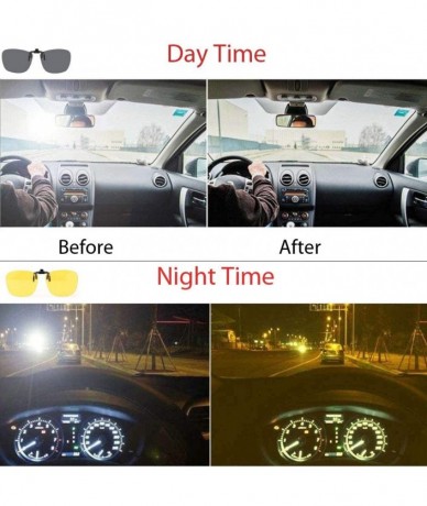 Square Square Clip On Flip Up Sunglasses Mens Womens Polarized Driving Nightvision UV400 - Nightvision - CX192UT870O $6.94