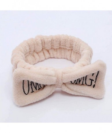 Aviator Soft Bath Wash Face Girls Hairband Hair Accessories Headwear Letter Dark Khaki - Light Khaki - CJ18YR6Q8AL $10.85