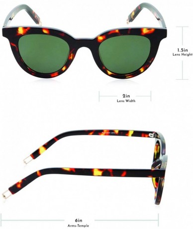 Round Vintage Inspired Horned Rim Plastic Frame Round Sunglasses - Tortoise - CA18M0LTX0K $10.63