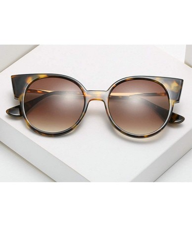 Round Vintage Cat Sunglasses Women Black Retro Brand Round Sun Glasses Female Eyewear Shades UV400 - Leopard - CF1948OO925 $1...