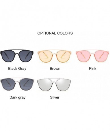Oversized New Vintage Sliver Cat Eye Sunglasses Women Fashion Er Mirror Cateye Sun Glasses Female Shades UV400 - Blackgray - ...