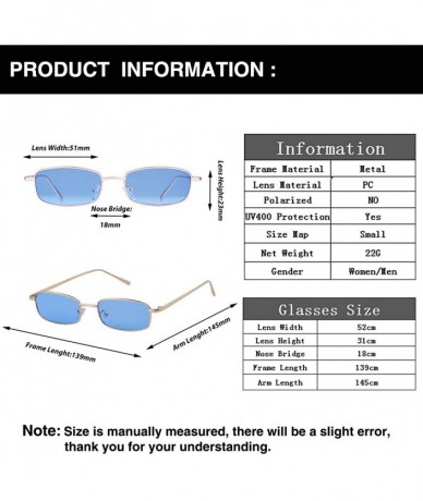 Square Retro Small Square Sunglasses Metal Frame Clear Candy Colors Lens Glasses - Blue - CF18XL3R26R $10.27