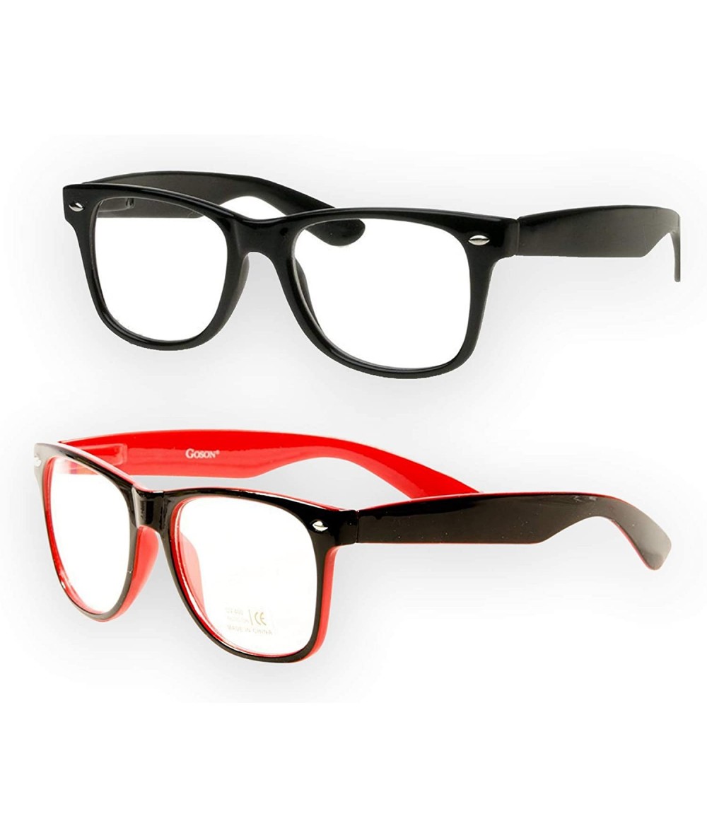 Aviator Clear Lens Eye Glasses Non Prescription Glasses Frames For Women and Men - Black & Black/Red Frame - CA18OZDH528 $11.08