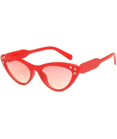 Oval Unisex Sunglasses Retro Pink Drive Holiday Oval Non-Polarized UV400 - Red - CW18RKH22R6 $10.49