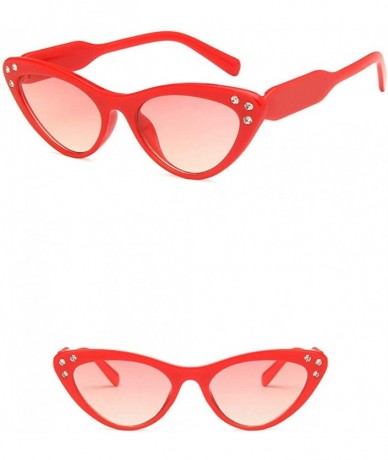 Oval Unisex Sunglasses Retro Pink Drive Holiday Oval Non-Polarized UV400 - Red - CW18RKH22R6 $10.49