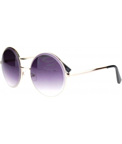 Round Womens Round Sunglasses Metal Frame Beveled Edge Circle Lens - Gold - CK11NP1TYY1 $10.56