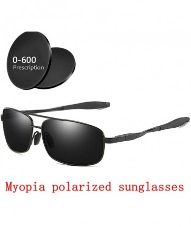 Goggle Diopter finished myopia polarized sunglasses unisex fashion metal square men's driving goggles UV400 - CV18SLN3KCQ $16.76