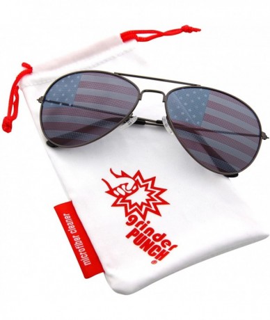 Wayfarer American Flag Aviator Sunglasses Glasses - Gunmetal - CH11AC0W7KZ $11.89