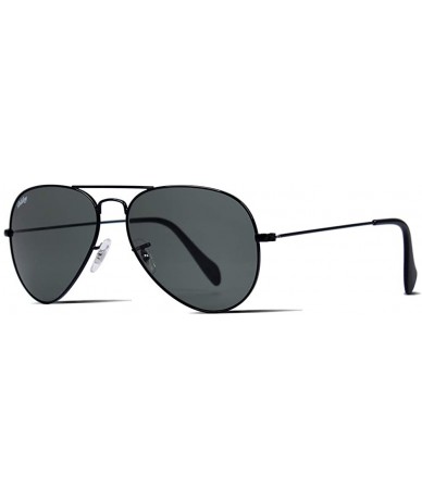 Classic Crystal Glass Lens Retro Square/Aviator/Round Metal Frame Sunglasses  for Men Women-100% UV400 Protection - CW1933O2HHD
