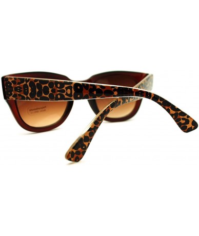 Square Womens Sunglasses Chic Square Cateye Animal Print Frame - Brown - CG11FDG6THL $8.95