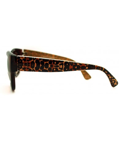 Square Womens Sunglasses Chic Square Cateye Animal Print Frame - Brown - CG11FDG6THL $8.95