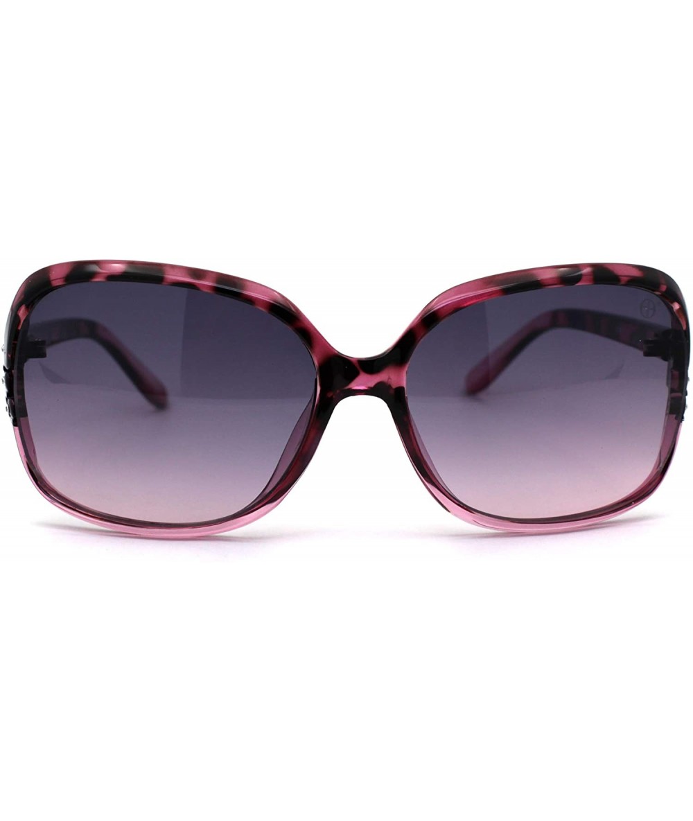 Womens Rhinestone Rectangle Plastic Diva Butterfly Sunglasses - Purple ...