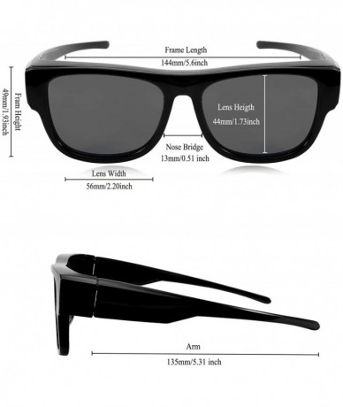 Oval Fit Over Sunglasses for Prescription Glasses with Magnetic Clip on Lens - Black - C7199ZZH4ZZ $24.26