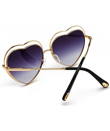 Butterfly Men's & Women's Glasses Metal Frame Colored Gradient Lens Sunglasses - Gold Frame Purple - CW18EQDD6Y3 $10.84