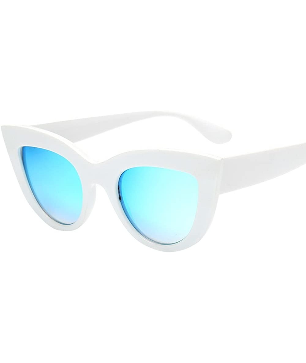 Semi-rimless Cat Eyes Sunglasses for Women - Fashion Vintage Eyewear UV Protection - A - CZ1908MT49Z $11.25