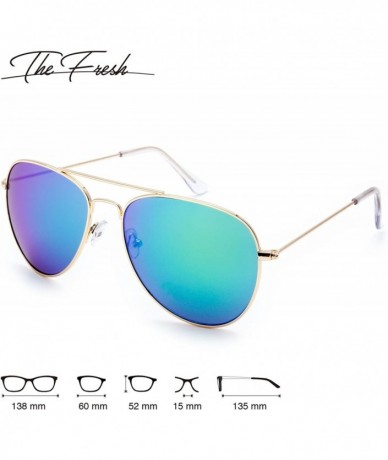 Oversized Classic Metal Frame Mirror Lens Aviator Sunglasses with Gift Box - 07-gold - CP185K8HGLS $13.52