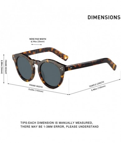 Round Round Sunglasses for Women Men- Retro Polarized Acetate Sunglasses Classic Fashion Designer Style - CX1965GW6ZX $27.46