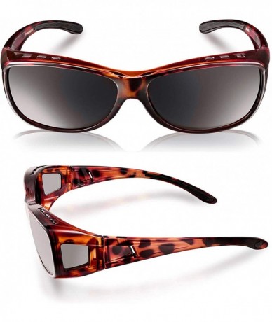 Sport Fit Over Sunglasses For Women - Polarized Fitover Sunglasses - Amber Leopard - CU18EMGCKSN $16.22