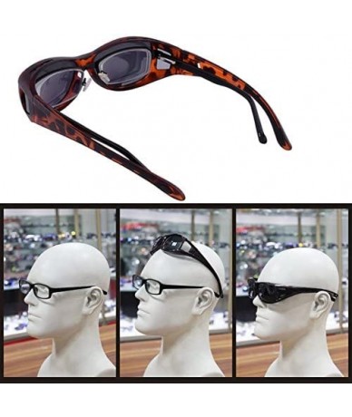 Sport Fit Over Sunglasses For Women - Polarized Fitover Sunglasses - Amber Leopard - CU18EMGCKSN $16.22