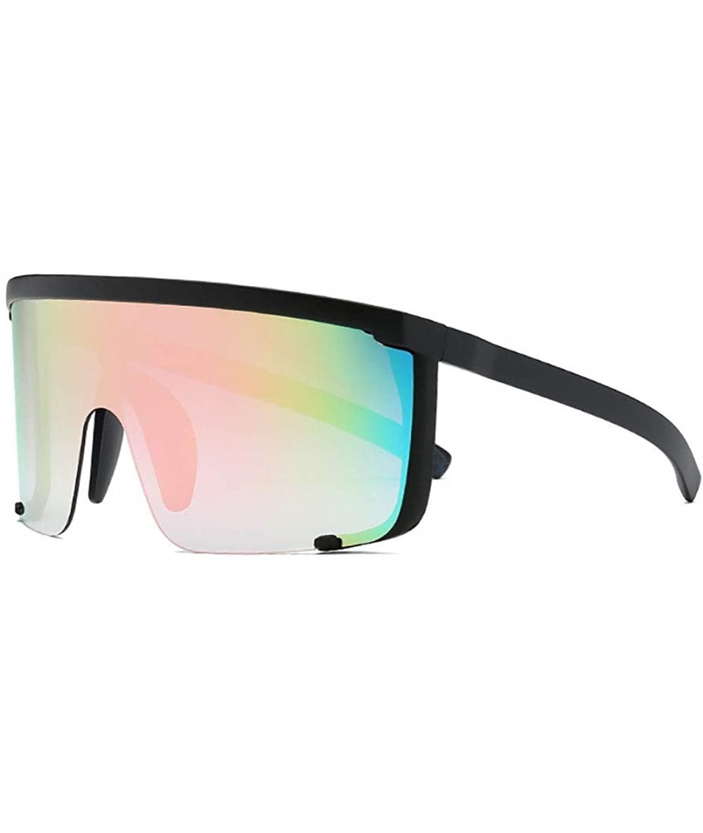 Oversized Men Women Oversized Shield Visor Sunglasses One Peice Big Frame Goggles Sun Glasses - Style 8 - CE18W84UX42 $13.46