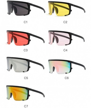 Oversized Men Women Oversized Shield Visor Sunglasses One Peice Big Frame Goggles Sun Glasses - Style 8 - CE18W84UX42 $13.46